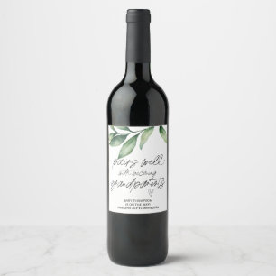 Pregnant Baby Pregnancy Announcement Grandparents Wine Label