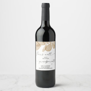 Pregnant Baby Pregnancy Announcement Grandparents Wine Label