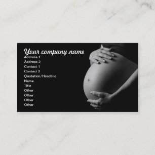 pregnant belly (b&w) business card