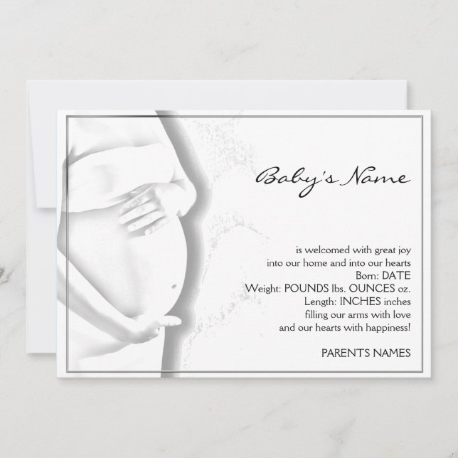 Pregnant Belly Baby Sketch Announcement (Front)