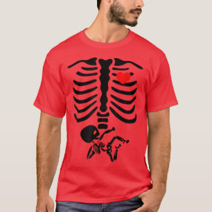 Pregnant Belly Costume Xray Baby Halloween Costume T-Shirt