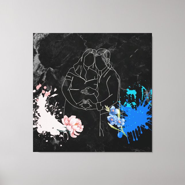 Pregnant Couple Canvas Print (Front)