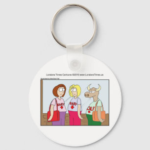 Pregnant Cow Funny Cards Mugs Tees & Gifts Key Ring
