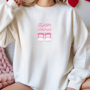 Pregnant First Mothers Day light pink baby shoes  Sweatshirt