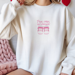 Pregnant First Mothers Day light pink baby shoes Sweatshirt