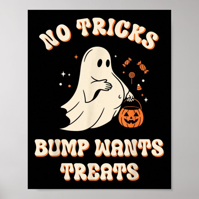 Pregnant Ghost Lazy Trick Or Treat Dress Funny Hal Poster (Front)