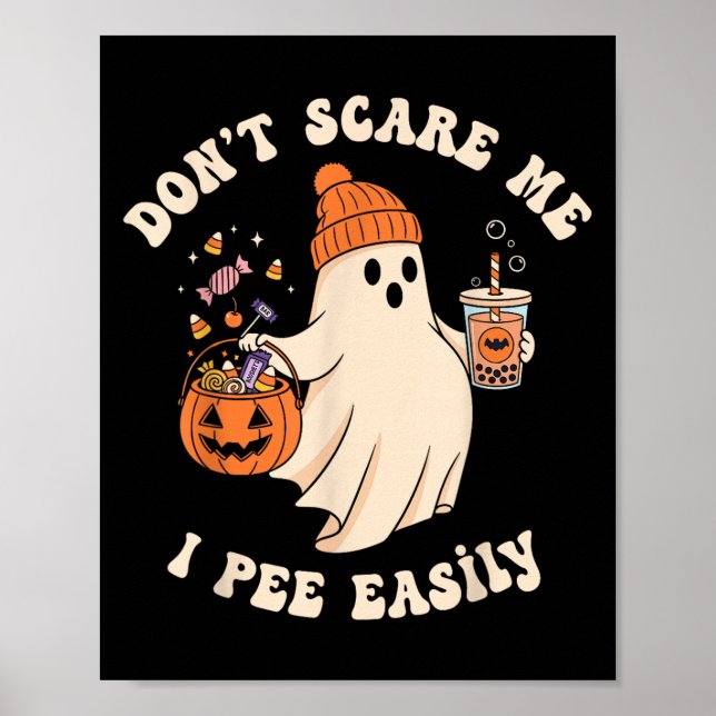 Pregnant Ghost Trick Or Treat Dress Lazy Halloween Poster (Front)