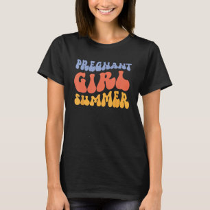 Pregnant Girl Summer Baby Announcement Pregnancy R T-Shirt