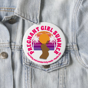 PREGNANT GIRL SUMMER Custom Christian Mom To Be 10 Cm Round Badge