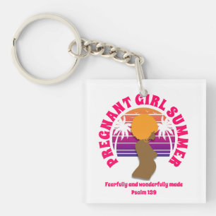 PREGNANT GIRL SUMMER Custom Christian Mom To Be Key Ring