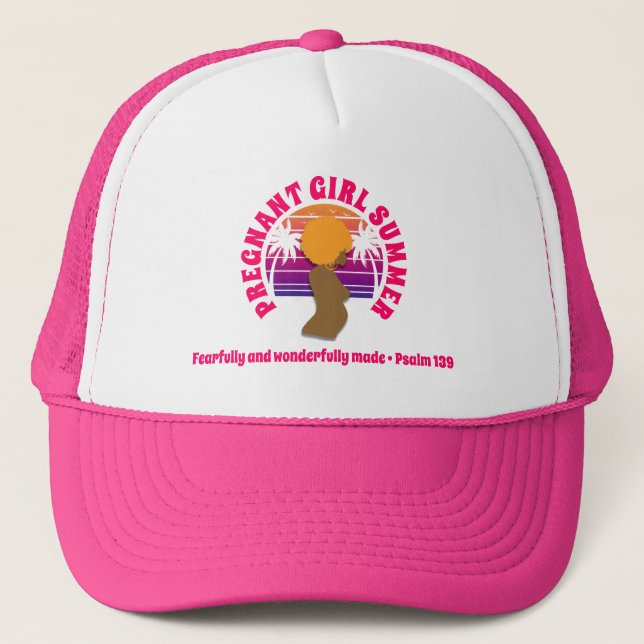 PREGNANT GIRL SUMMER Custom Christian Mum To Be Trucker Hat (Front)
