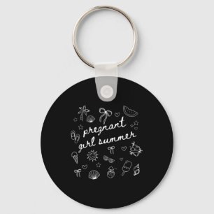 Pregnant Girl Summer Funny Baby Announce T Key Ring