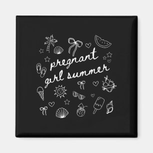 Pregnant Girl Summer Funny Baby Announce T Magnet