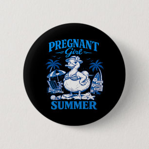 Pregnant Girl Summer Funny Baby Announcement Goose 6 Cm Round Badge