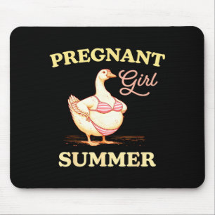 Pregnant Girl Summer Funny Baby Announcement Goose Mouse Mat