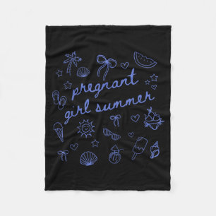 Pregnant girl summer funny baby announcement mum  fleece blanket