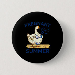 Pregnant girl summer funny goose shirt cute 6 cm round badge