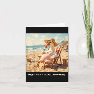 Pregnant girl summer goose beach card