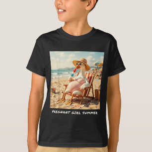 Pregnant girl summer goose beach T-Shirt