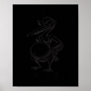 Pregnant girl summer pelican funny pregnancy poster