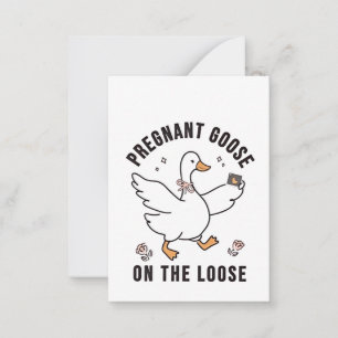 Pregnant Goose on the Loose Pregnancy Goose Bird  Card