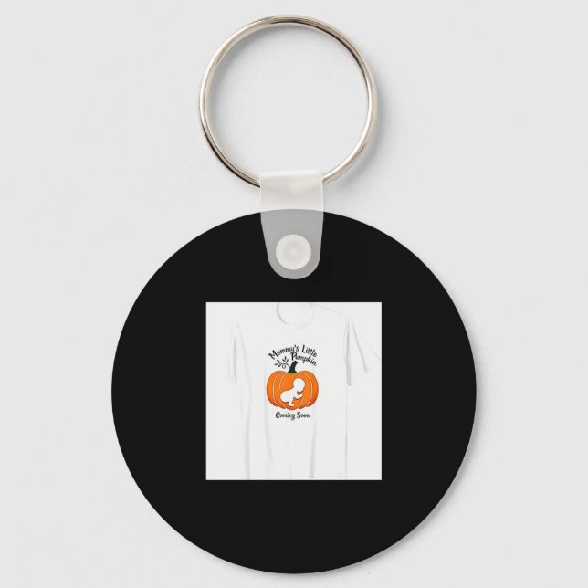 Pregnant Halloween Mummy's Little Pumpkin Coming S Key Ring (Front)