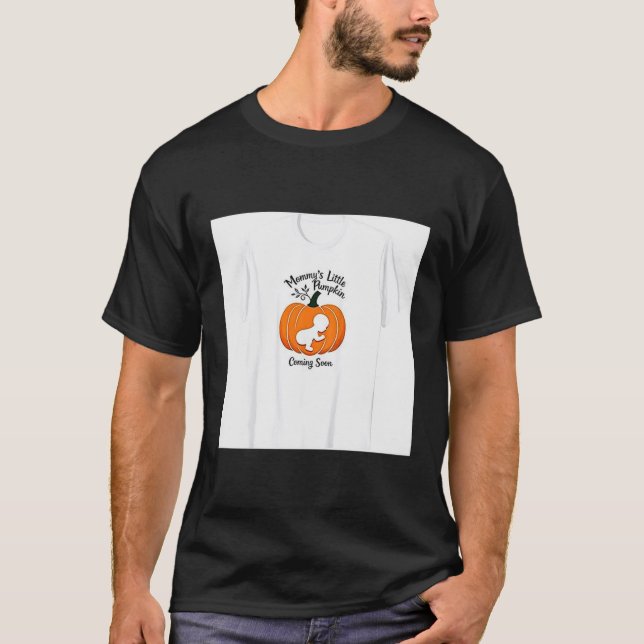 Pregnant Halloween Mummy's Little Pumpkin Coming S T-Shirt (Front)