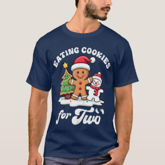 Pregnant Holiday Pregnancy Eating Cookies forwo fu T-Shirt