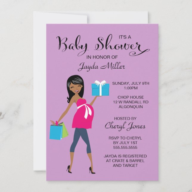 Pregnant Mamma Baby Shower Invitation (Front)