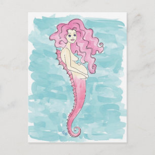 pregnant mermaid postcard