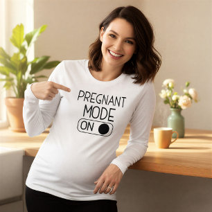"Pregnant Mode On" Baby Announcement Maternity Tri-Blend Shirt