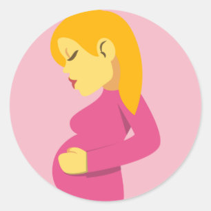 Pregnant Mother Emoji Classic Round Sticker