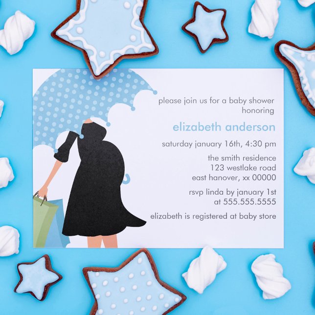 Pregnant Mum Baby Shower {blue} Invitation (Creator Uploaded)