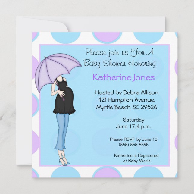 Pregnant Mum Baby Shower Invitation (Front)