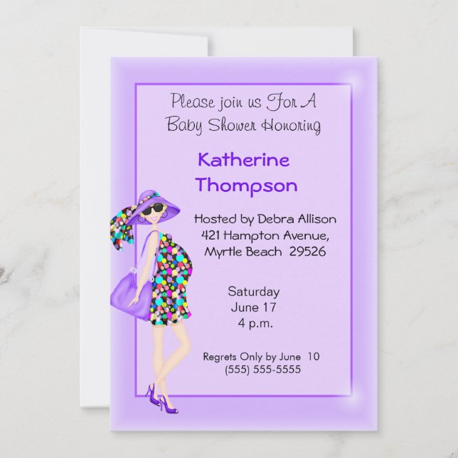 Pregnant Mum  Baby  Shower Invitation (Front)