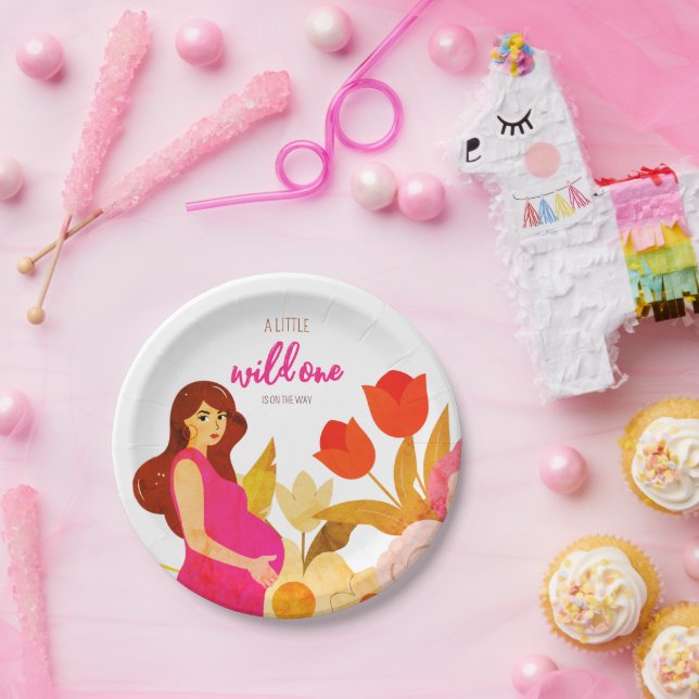 Pregnant Mum Baby Shower Paper Plate (Party)