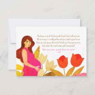 Pregnant Mum Baby Shower Thank You Card