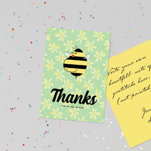 Pregnant Mum Bee Yellow Floral Thank You Card