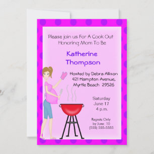 Pregnant Mum Cookout  Invitation