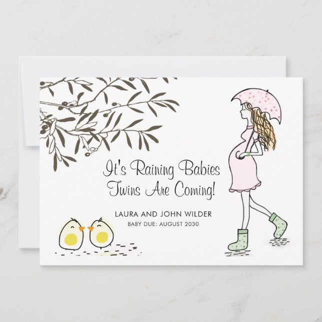 Pregnant Mum Pregnancy Announcement Twins (Front)