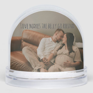 Pregnant new parents snowglobe