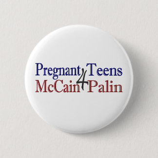 Pregnant Palin (Anti-McCain) 6 Cm Round Badge
