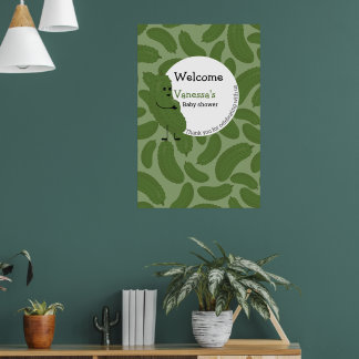 pregnant pickle welcome baby shower theme poster