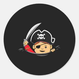 Pregnant pirate Halloween toddler mum pregnancy Classic Round Sticker