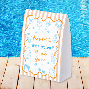 Pregnant & Poolside Baby Shower Favours Table Sign