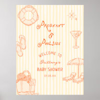 Pregnant & Poolside Baby Shower Welcome Printable