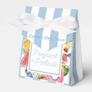 Pregnant & Poolside Tropical Boy Baby Shower Favour Box