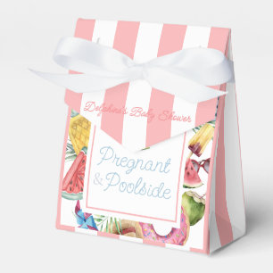 Pregnant & Poolside Tropical Girl Baby Shower Favour Box