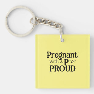 Pregnant Proud New Mother Typography Gift for Mum Key Ring