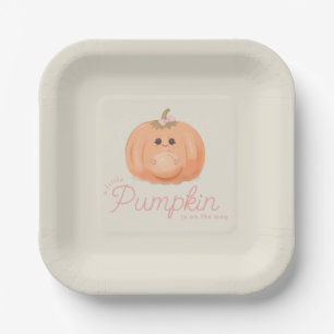 Pregnant Pumpkin Baby Shower Little Pumpkin Paper Plate